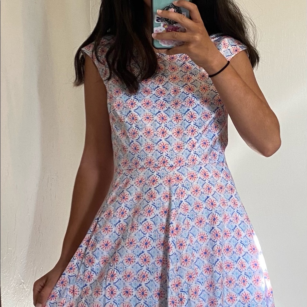 Joules summery red, white, & blue sleeveless dress